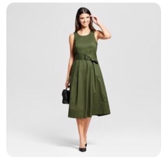 LIGHT BLUE AND WHITE STRIPED BELTED MIDI M - Picture 2 of 2